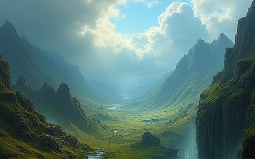 Epic fantasy landscape from Echoes of Eternity game.