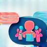 Illustration representing online community communication.